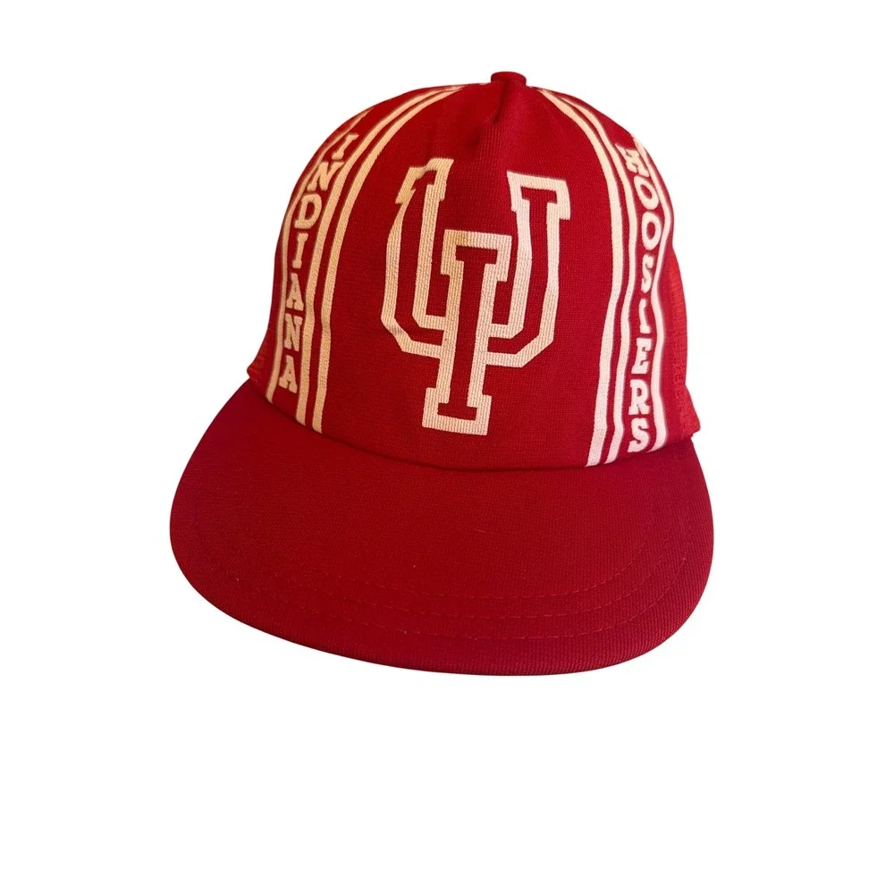 Indiana Hoosiers University‎ IU Trucker Hat Red Adjustable Mesh Snapback Cap